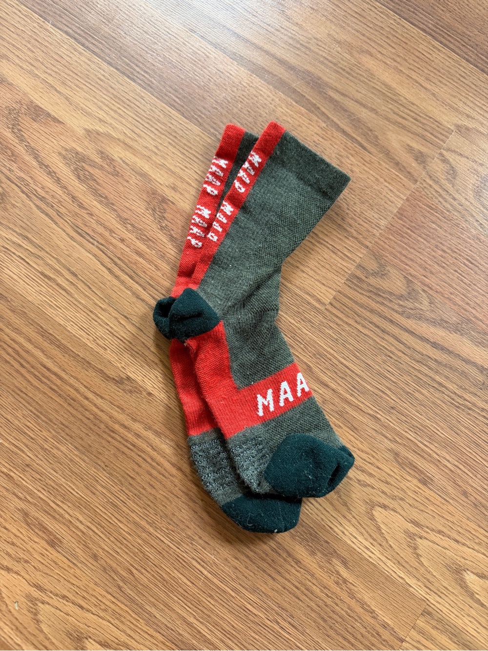 MAAP Women's Red and Olive Athletic Crew Socks